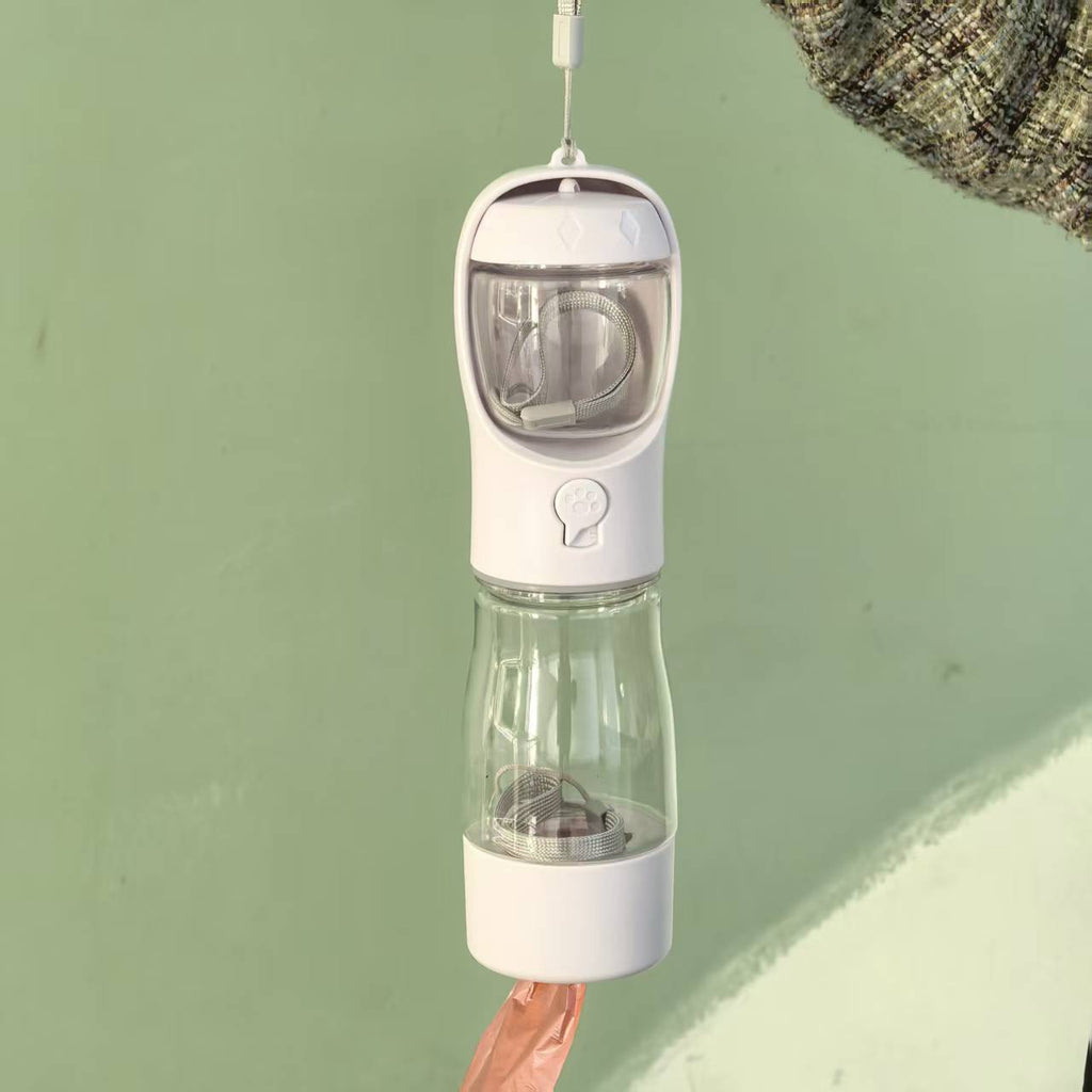 Reise-Trinkflasche für Haustiere mit Futterfach