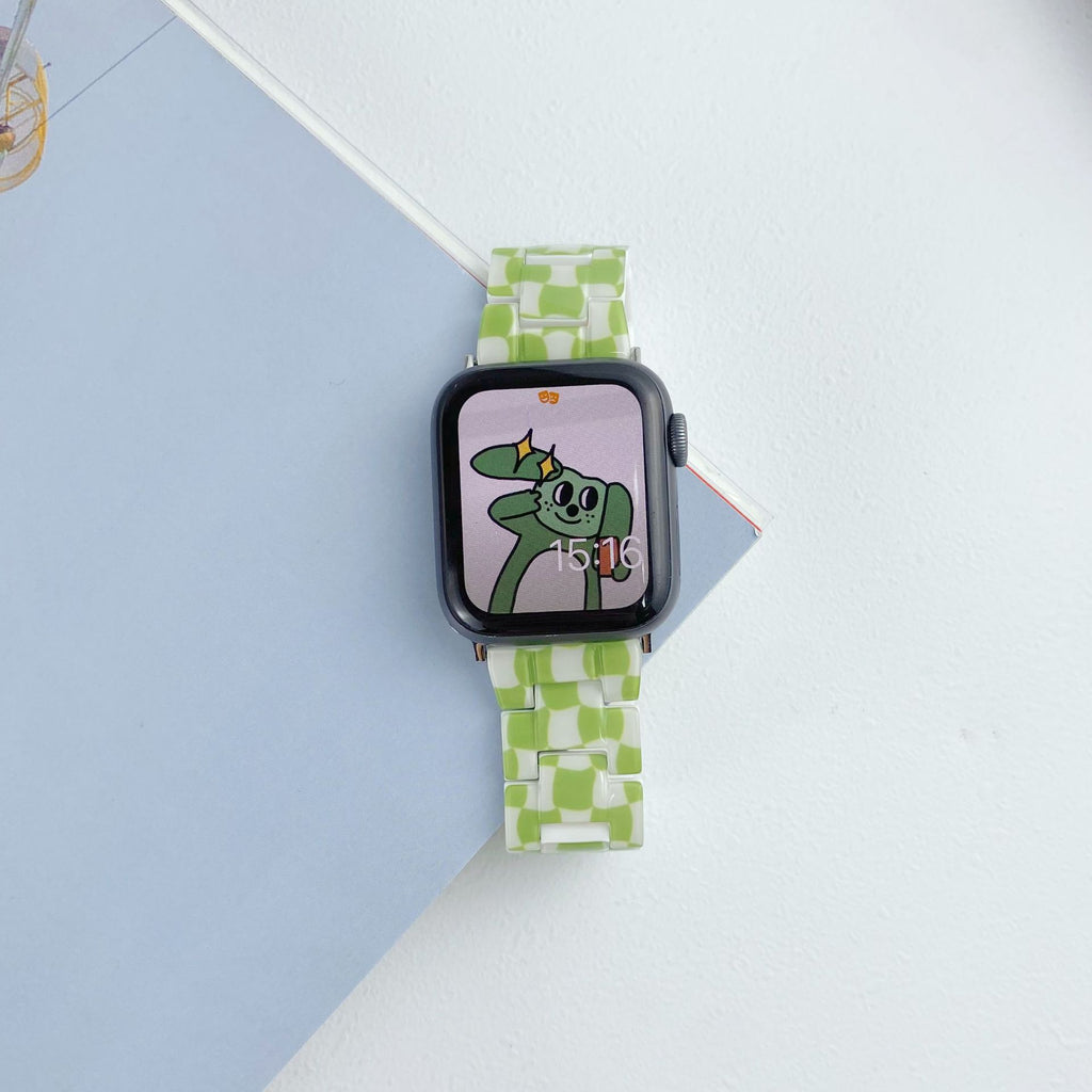 Mosaik-Schachbrett-Kunstharz-Armband 22 mm – Bild 5 | LuxeStyle