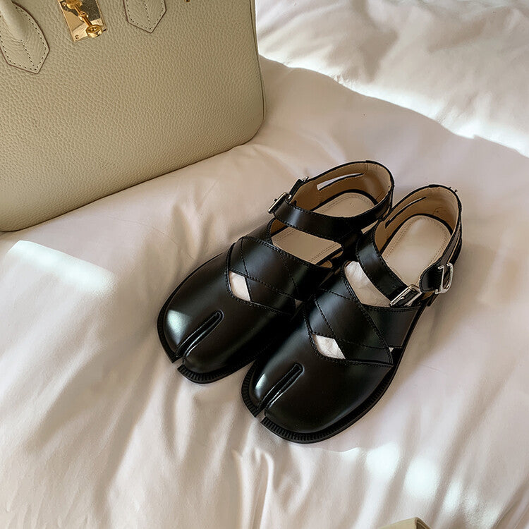Flache Leder-Sandalen – Bild 7 | LuxeStyle