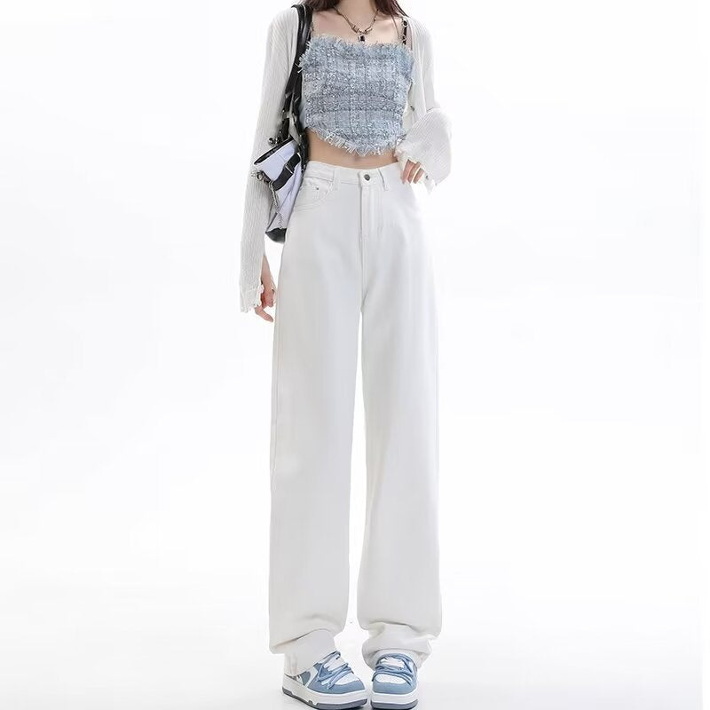 High-Waist Straight-Leg Jeans für Damen