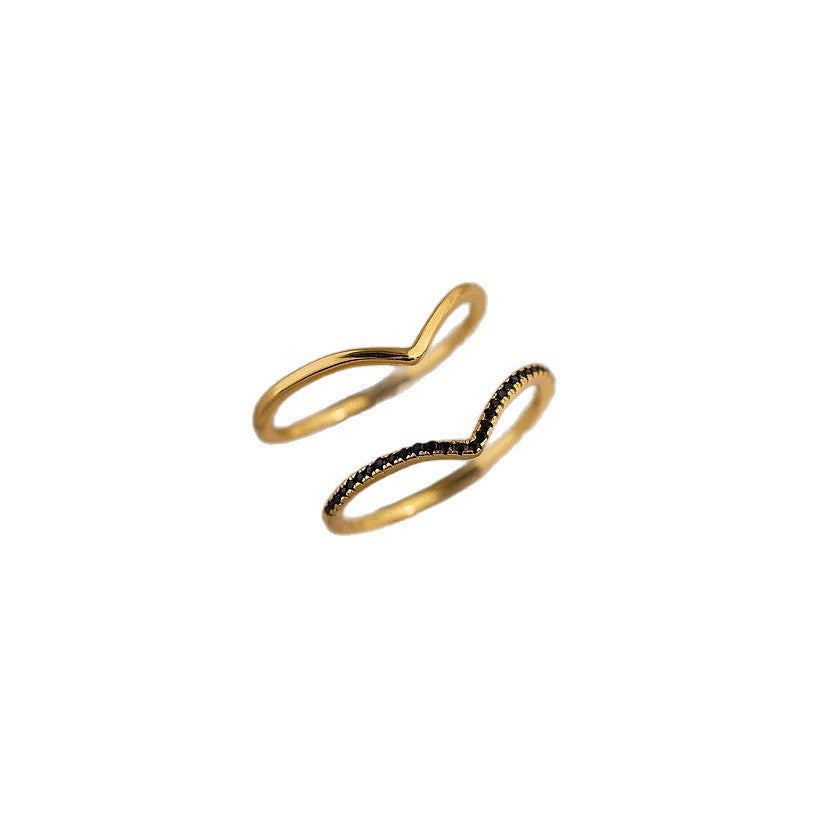 Ring-Set mit Zirkon und Onyx – Bild 5 | LuxeStyle