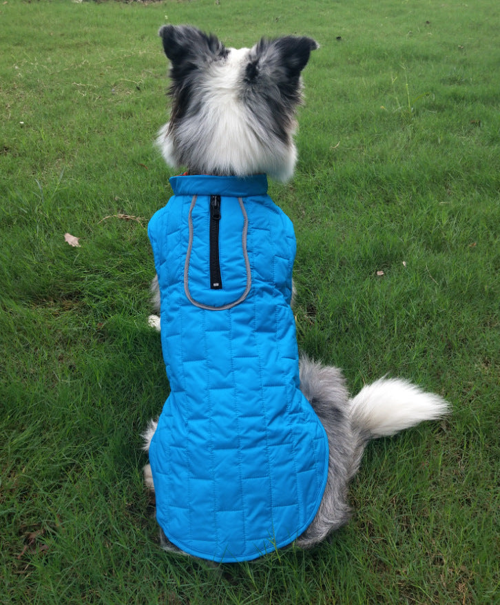 Herbst-Winter-Hundemantel Zweifarben-Check-Design