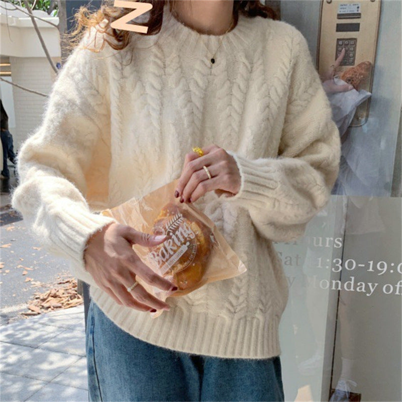 Koreanischer Grobstrick-Pullover