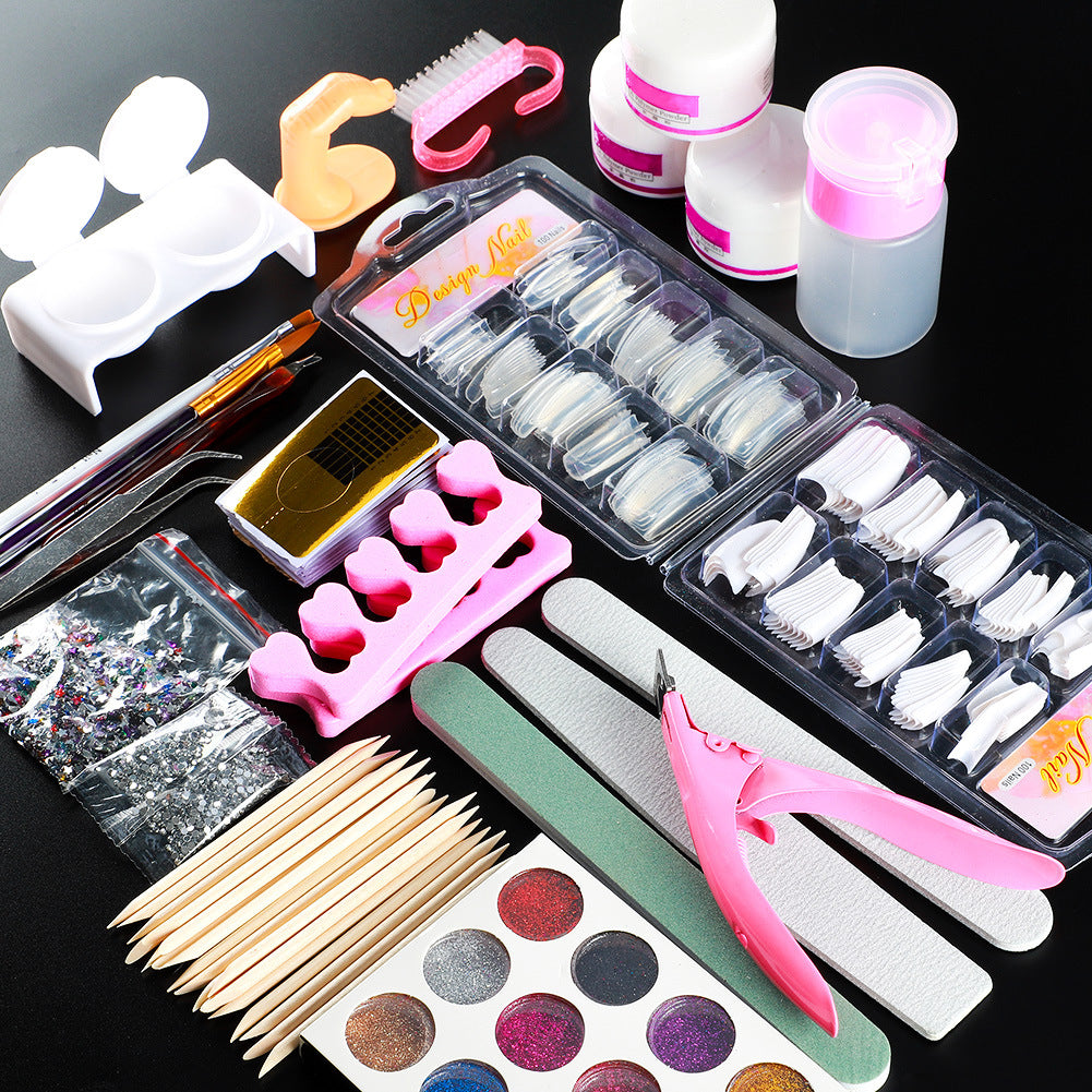 Nageldesign-Set mit Kristallpulver Weiss Transparent – Bild 5 | LuxeStyle