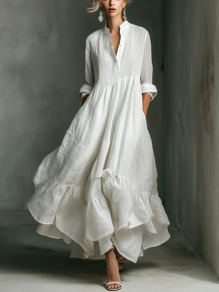 Elegantes A-Linien Swing-Kleid mit 3/4-Ärmeln – Bild 11 | LuxeStyle