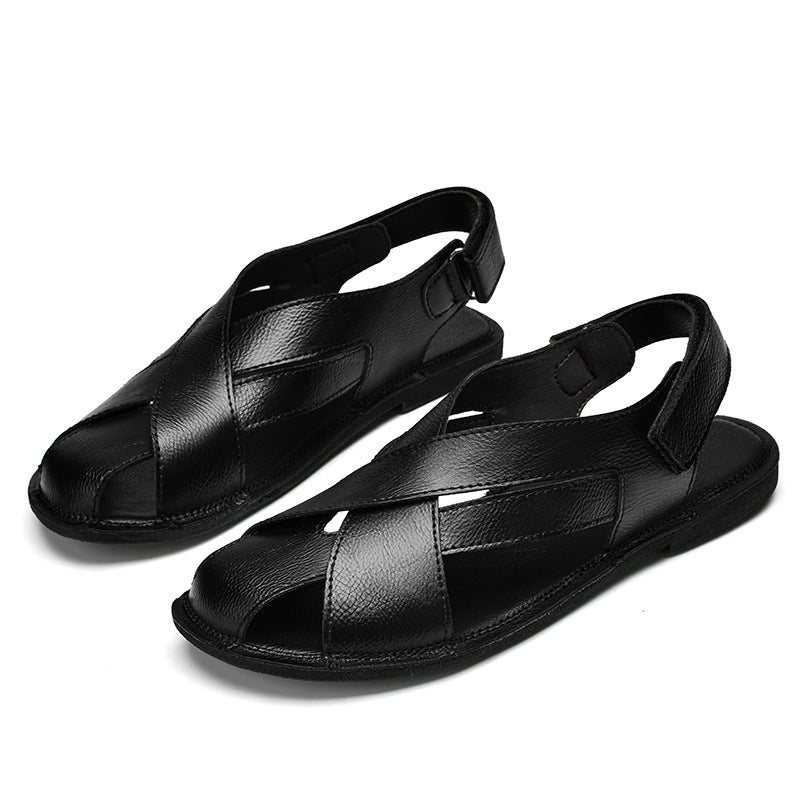 Leder-Sandalen mit Klettverschluss für Herren