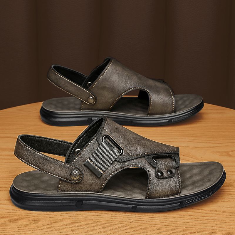 Herren Leder-Sandalen mit dicker Sohle