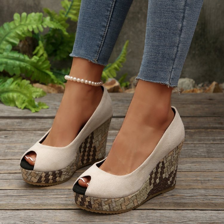 Keilabsatz Peep-Toe Pumps für Damen