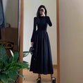 Elegantes Langarm-Kleid in Schwarz – Bild 6 | LuxeStyle
