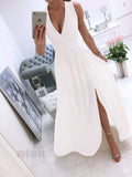 Ärmelloses V-Ausschnitt Kleid – Bild 11 | LuxeStyle