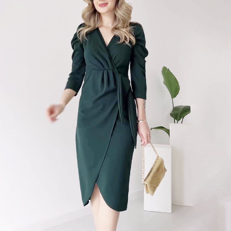 Midi-Kleid mit Lotusblatt-Saum – Bild 3 | LuxeStyle