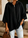 Hooded Cardigan Sweatshirt mit Fledermausärmeln – Bild 1 | LuxeStyle