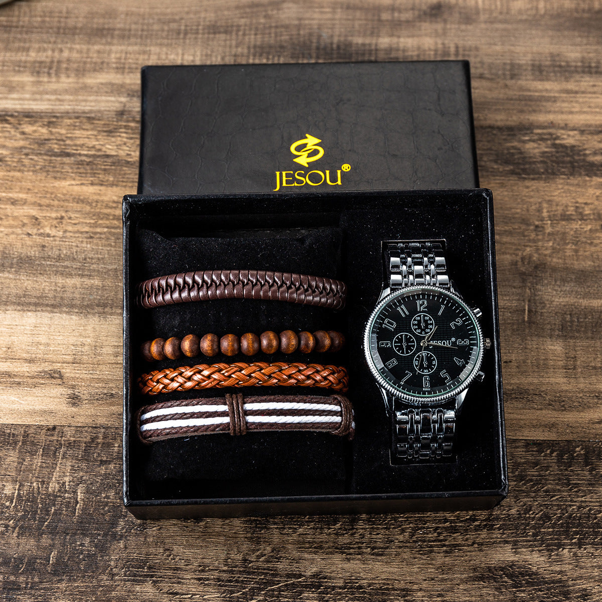 Armbanduhr Manschettenknöpfe Kugelschreiber Geschenkset – Bild 2 | LuxeStyle