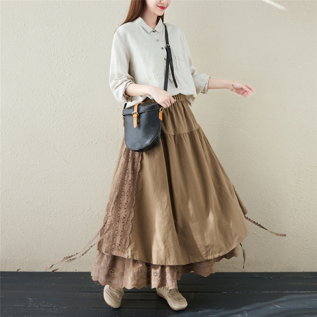 Mori Girl Leinenrock mit Schnürung – Bild 7 | LuxeStyle