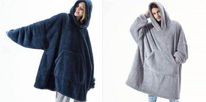 Kuschel-Hoodie mit grosser Tasche