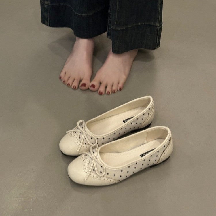 2026 Elegant Soft-Sole Ballerinas mit Polka-Dot-Bow