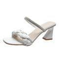 Sandalen mit Strass und geflochtenen Riemen – Bild 8 | LuxeStyle