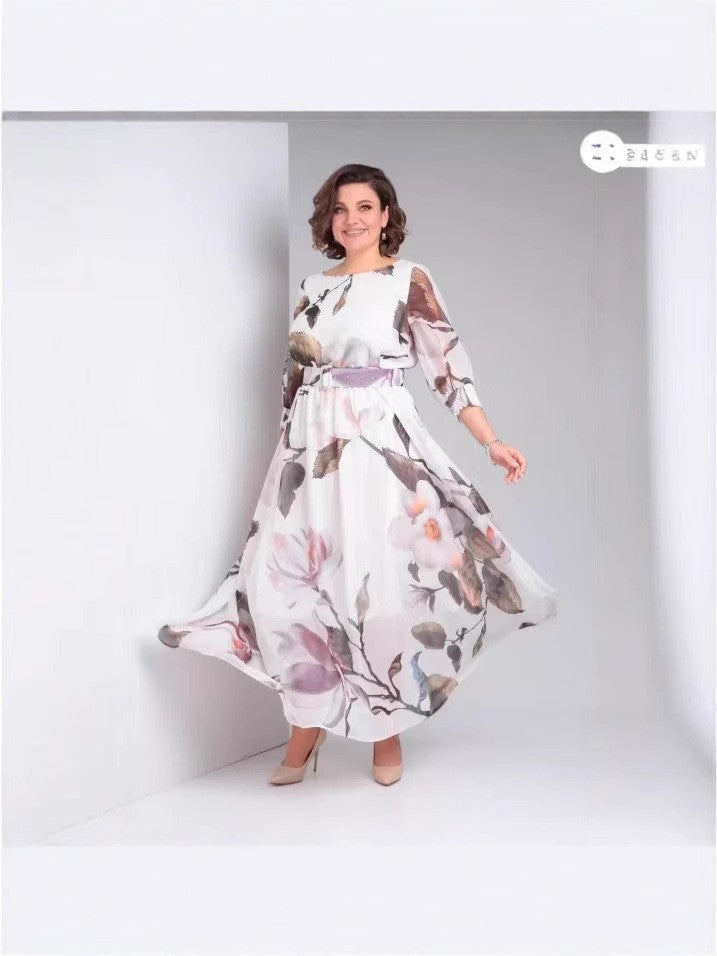 Sommer-Kragen-Retrogedrucktes Kleid