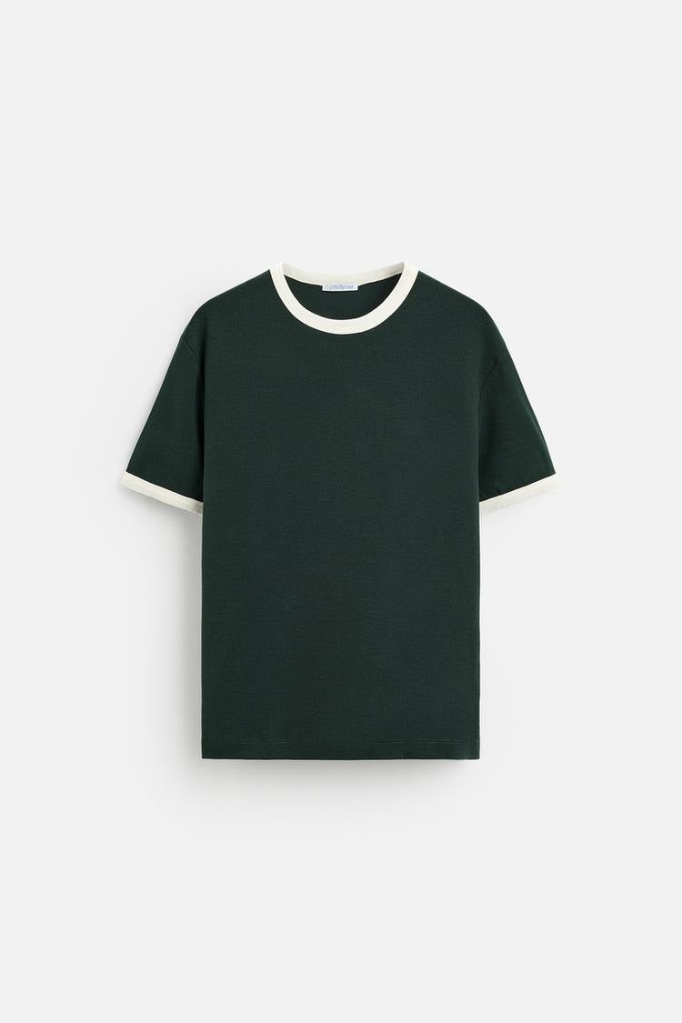 Geripptes Basic T-Shirt mit Kontrastfarben – Bild 5 | LuxeStyle