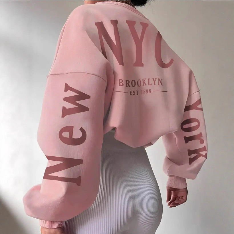 Pullover mit Letter-Print und Rundhals