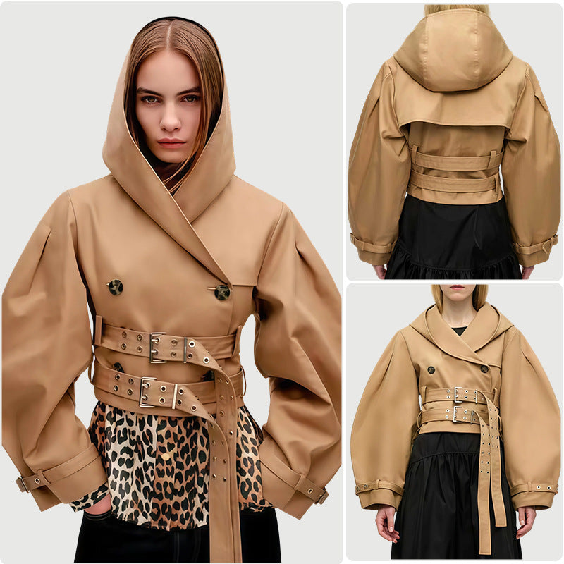 Khaki-Hoodiejacke