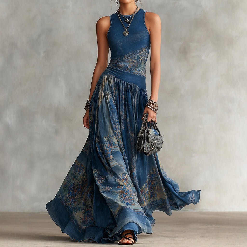 Boho-Maxi-Kleid ohne Ärmel, gestreift – Bild 5 | LuxeStyle