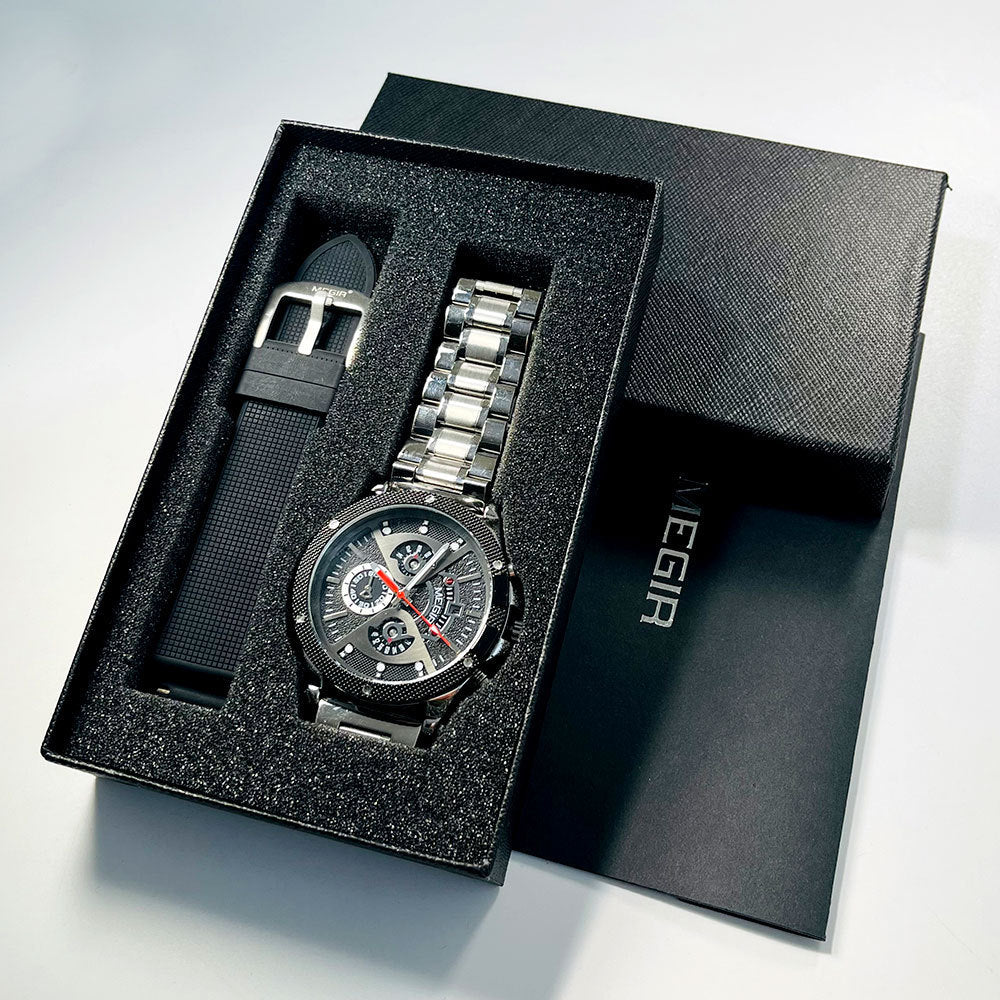 Stahlarmband-Multifunktion-Uhr – Bild 2 | LuxeStyle