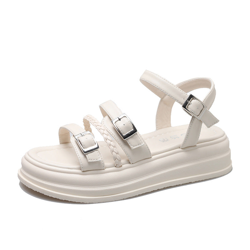 Pure Color Riemchensandalen mit runder Zehenpartie – Bild 13 | LuxeStyle