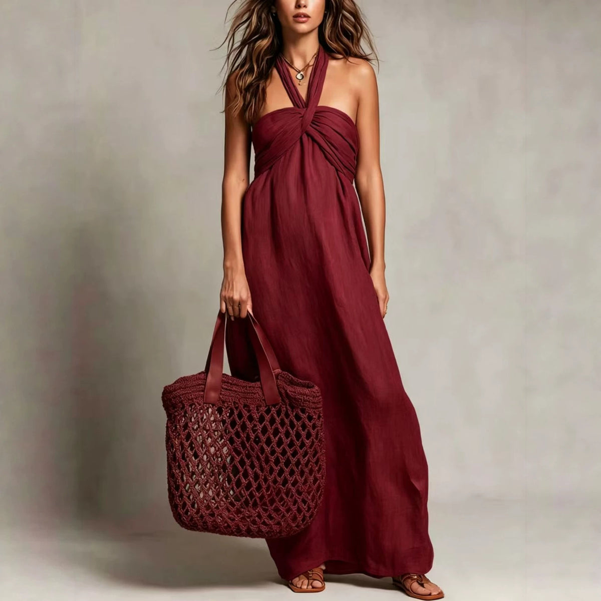 Strandkleid mit Neckholder und weitem Saum – Bild 9 | LuxeStyle