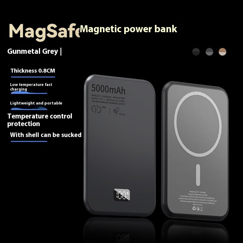 Magnetische Wireless Powerbank mit Digitalanzeige