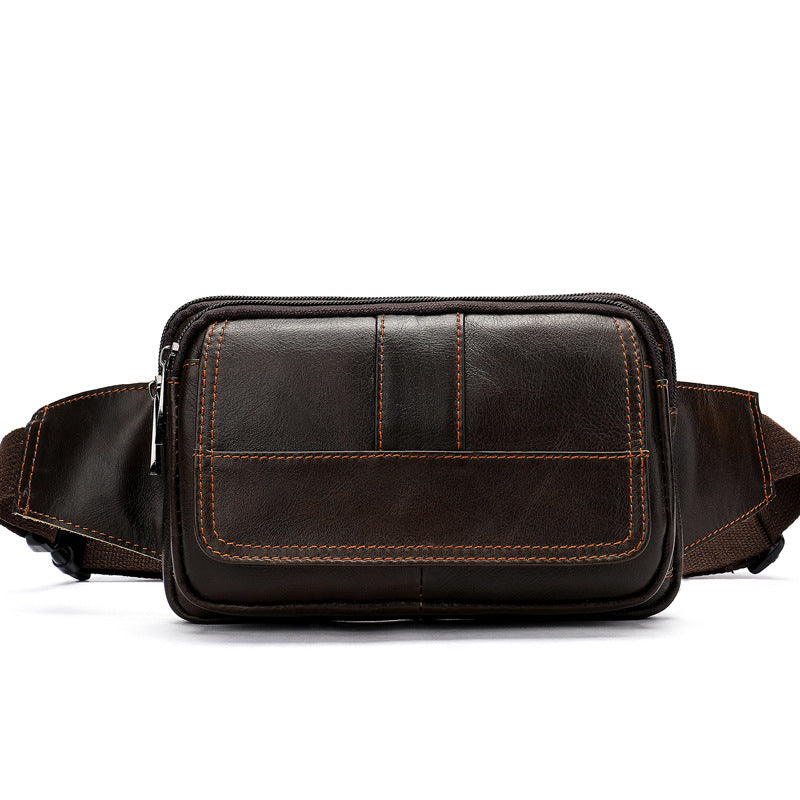 Herren-Gürteltasche aus erstem Leder, robust und atmungsaktiv