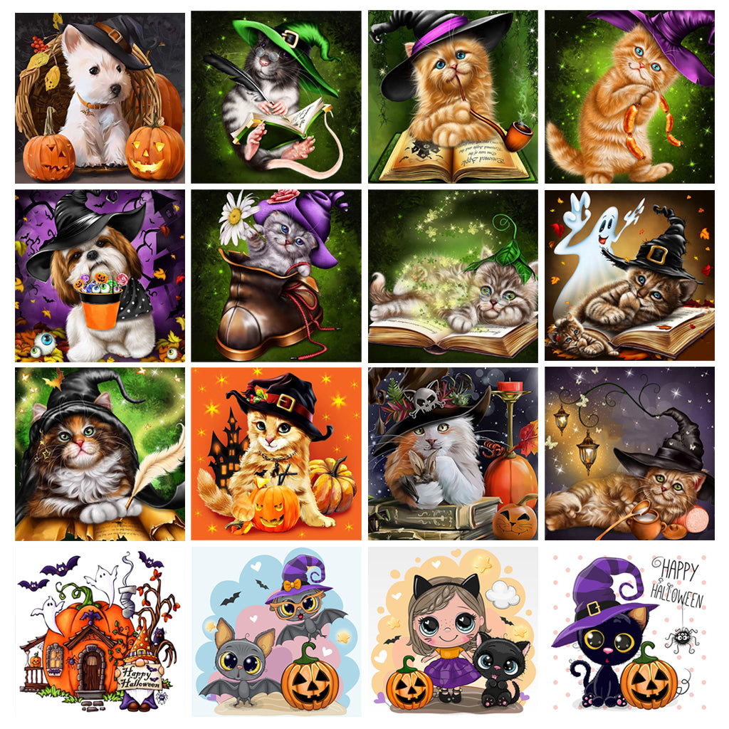 Halloween Katze Diamond Painting Set – Bild 2 | LuxeStyle