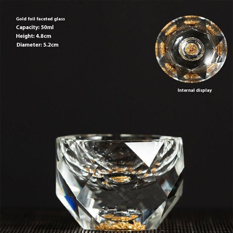 Diamant-Kristallglas mit Goldfolie oder Türkis