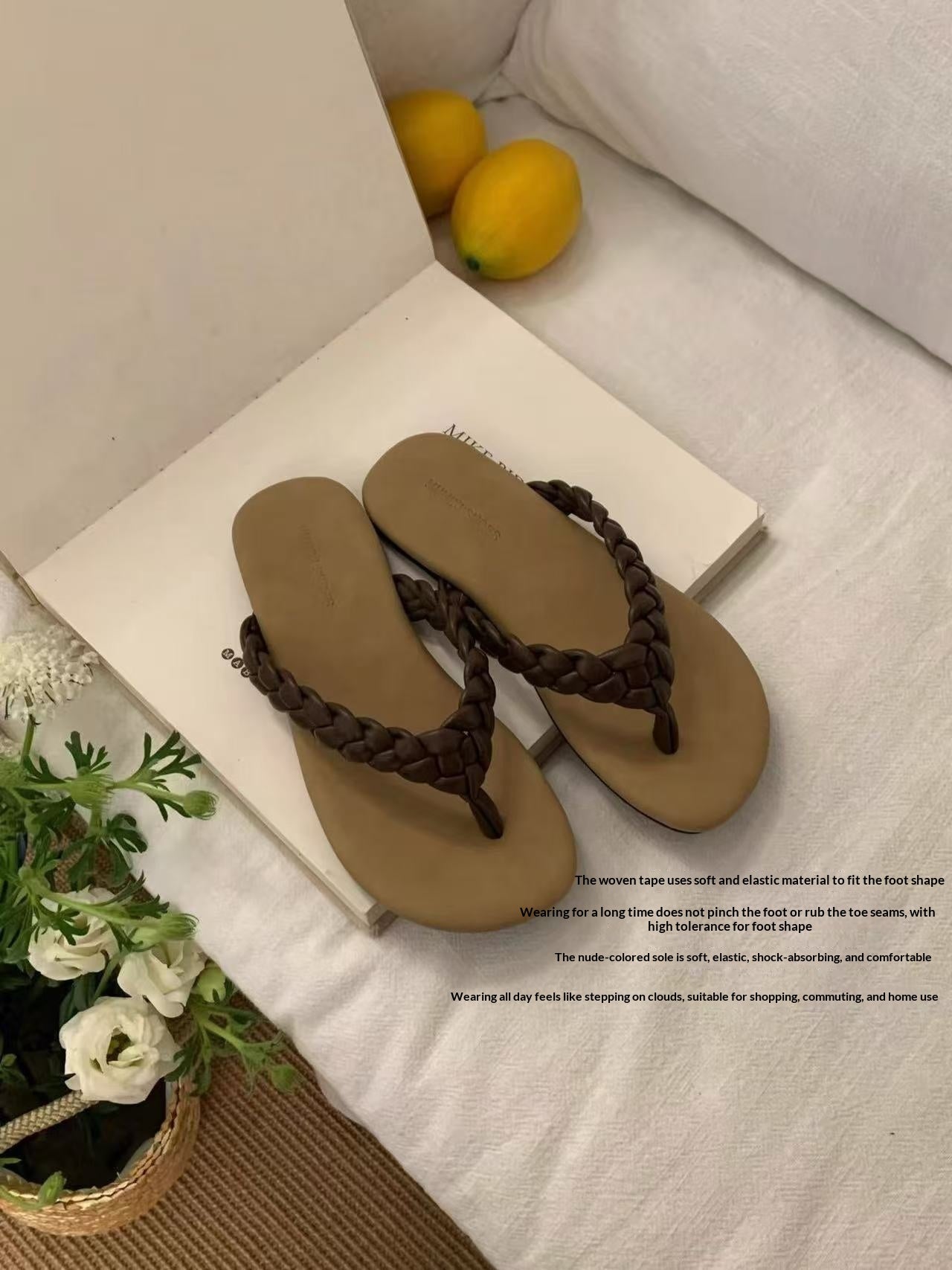 Retro-Flip-Flops mit gewebtem Riemen