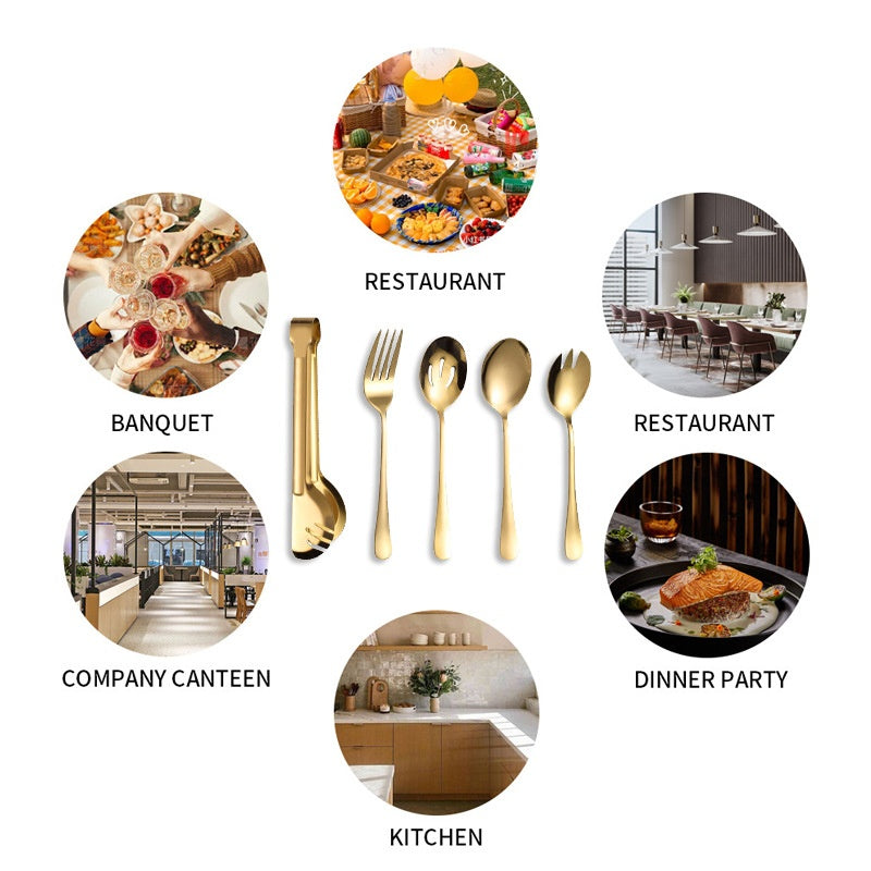 Servierlöffel-Set aus Edelstahl, 10-teilig – Bild 7 | LuxeStyle
