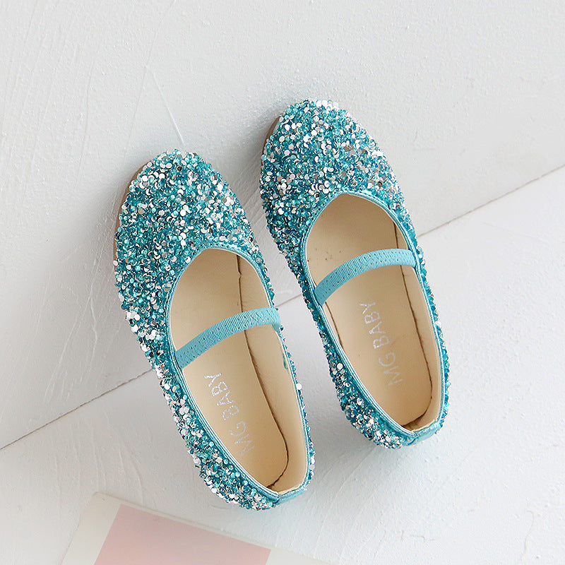 Mädchen-Pumps mit Glitzer und weicher Sohle