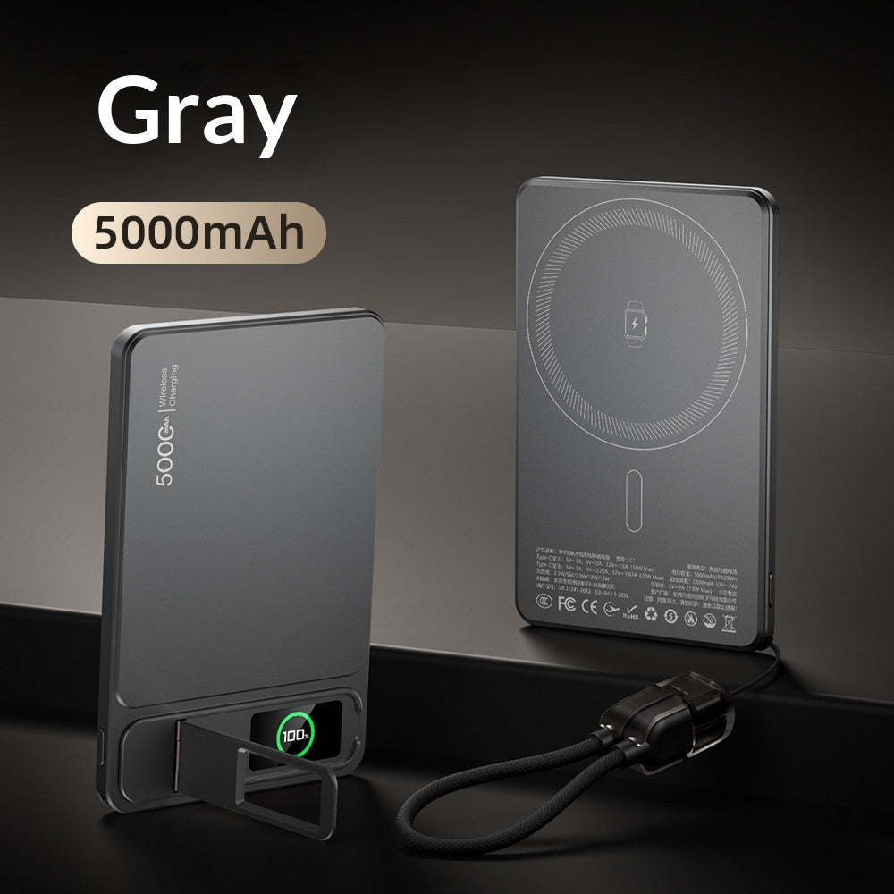 Ultradünne Powerbank mit Farbdisplay & MagSafe