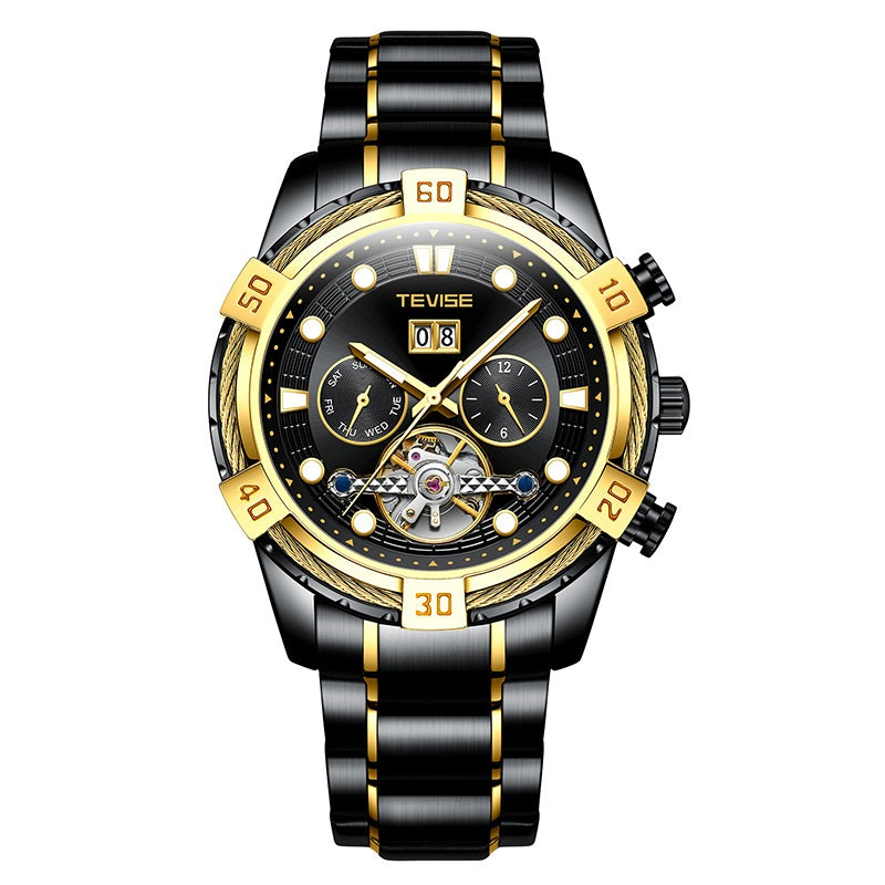 Herren Automatikuhr aus Edelstahl, wasserdicht – Bild 4 | LuxeStyle