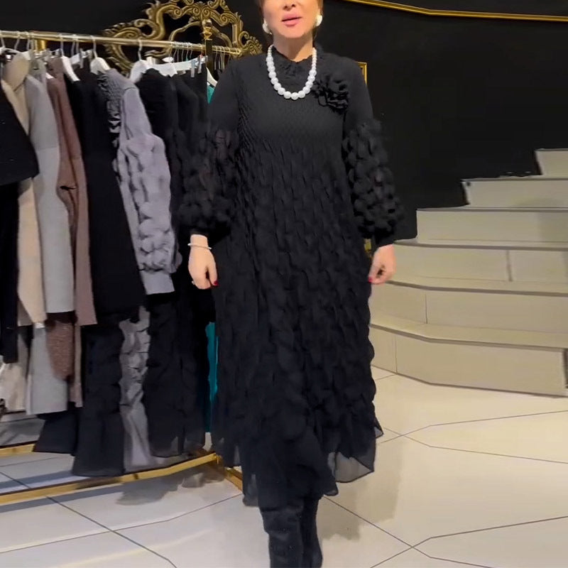 Damen Plissee-Kleid mit weitem Rock