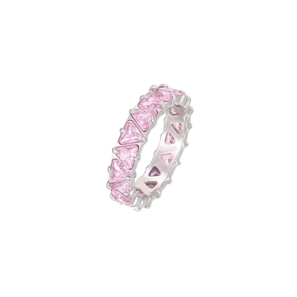 Herzring aus Titanstahl mit Zirkonia