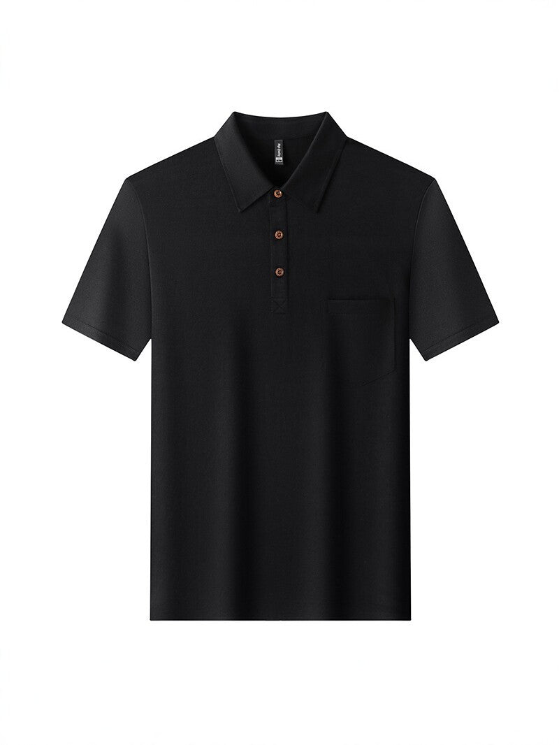 Kurzarm-Shirt Leinen mit Brusttaschen