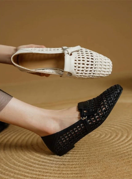 Elegante Leder-Mules mit Schnalle