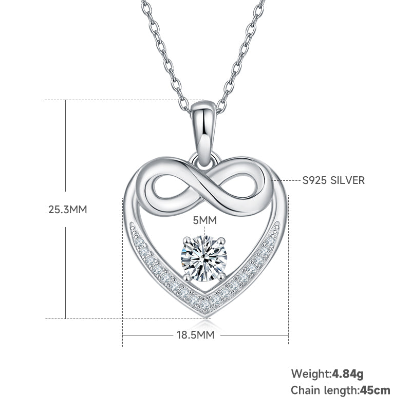 Moissanite-Herzkette «Coeur» · S925 Silber, Infinity