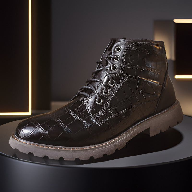 Retro Casual Outdoor Lederstiefel mit Reissverschluss