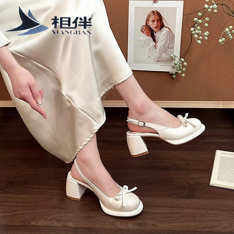 Satin Slingback Sandalen mit Schleife – Bild 1 | LuxeStyle