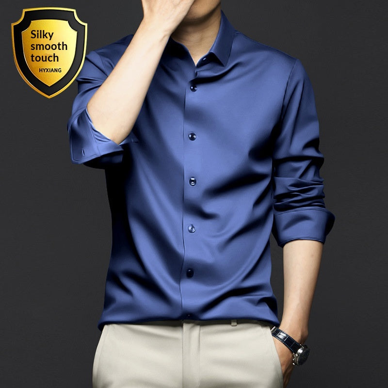 Männer Satin Shirt, einfarbig, Slim Fit – Bild 7 | LuxeStyle