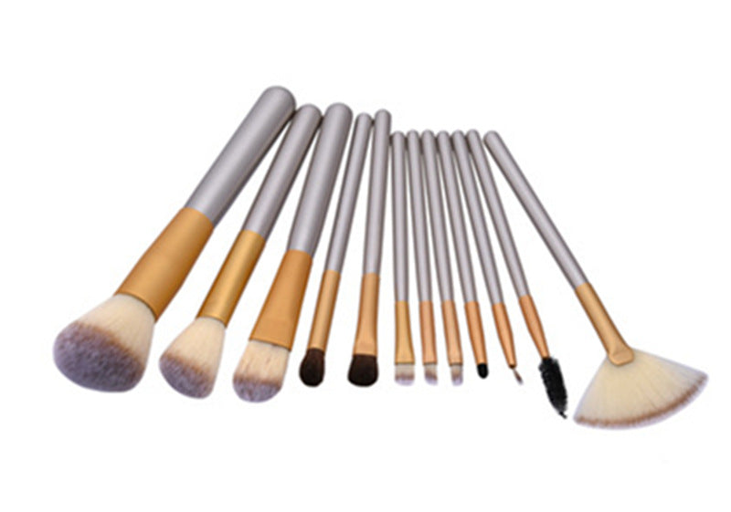 24er Make-up-Bürsten-Set Beige Champagne