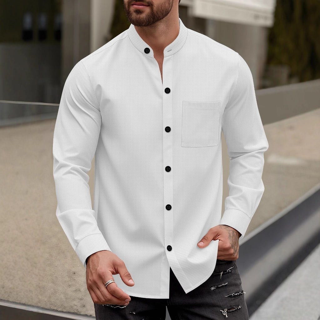 Herren Cardigan mit Stehkragen und langen Ärmeln – Bild 2 | LuxeStyle