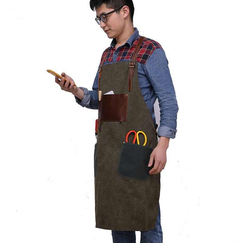 Handwerker-Schürze aus Canvas mit Tasche – Bild 1 | LuxeStyle
