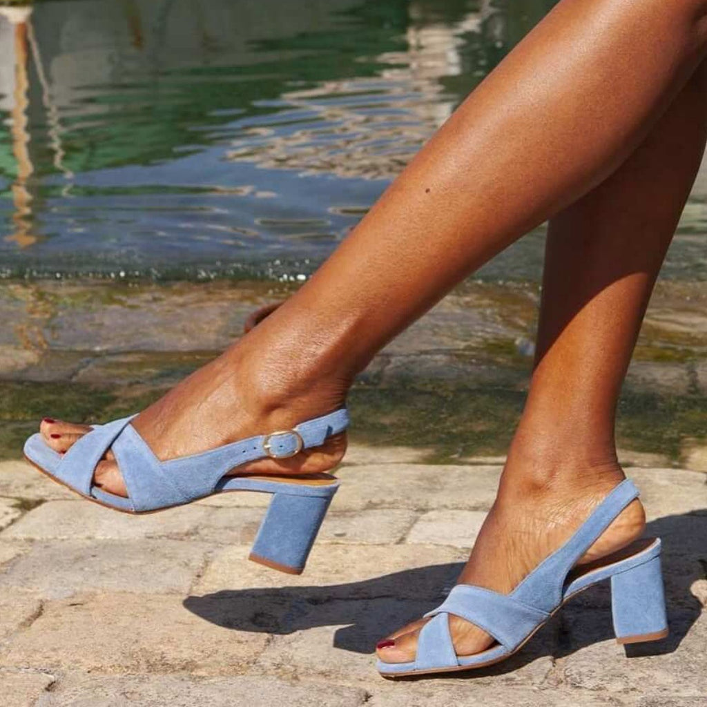 Wildleder-Sandalen mit offenem Zeh